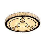 Modern Surface Mounted Led Ceiling Lamp With Clear Embedded Crystals - Loving Heart/Mushroom/Flower