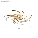 Modern Swirl Flush Mount Lamp - Acrylic Ceiling Fixture With 3/4/5 Lights For White Bedroom