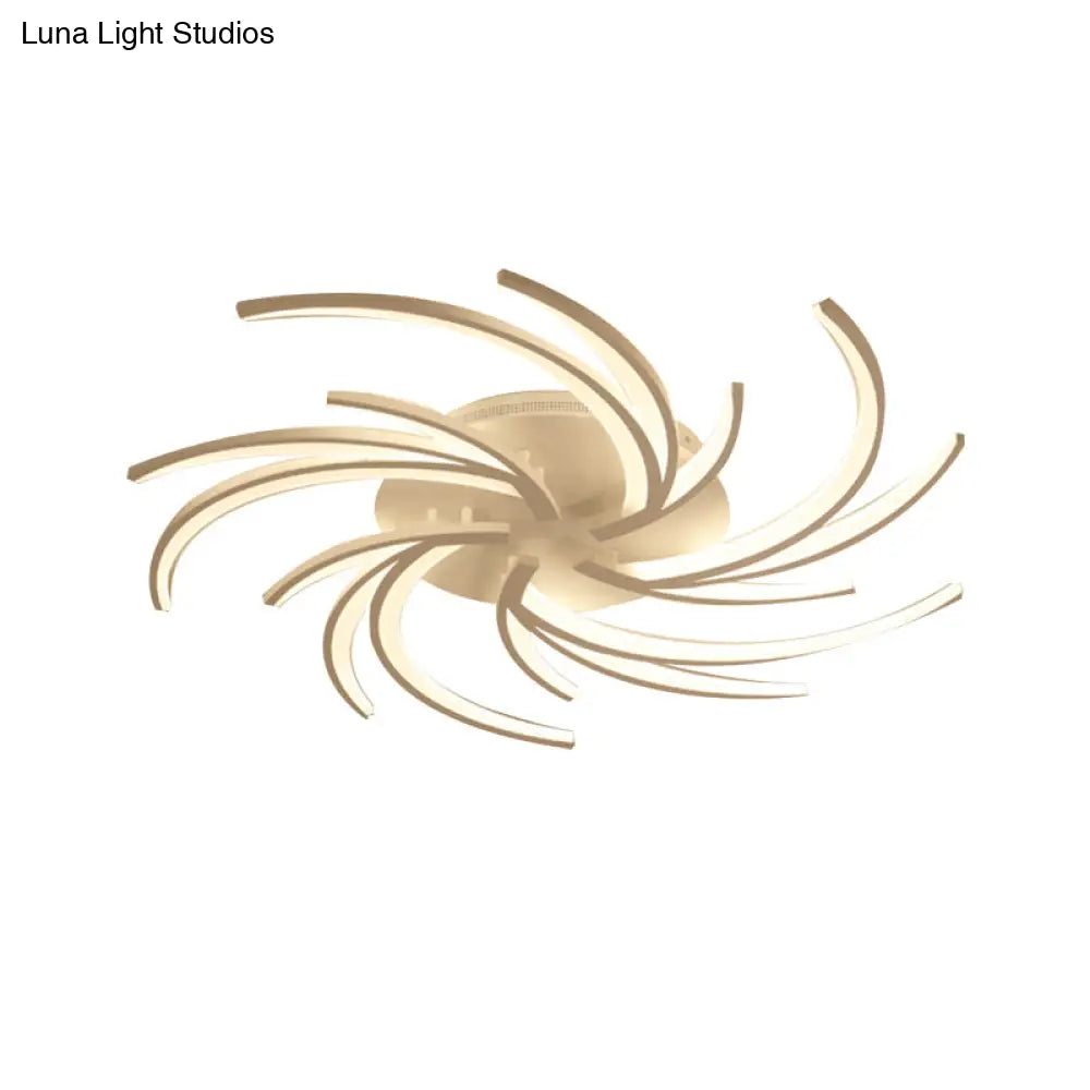 Modern Swirl Flush Mount Lamp - Acrylic Ceiling Fixture With 3/4/5 Lights For White Bedroom