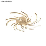 Modern Swirl Flush Mount Lamp - Acrylic Ceiling Fixture With 3/4/5 Lights For White Bedroom