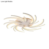 Modern Swirl Flush Mount Lamp - Acrylic Ceiling Fixture With 3/4/5 Lights For White Bedroom