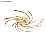 Modern Swirl Flush Mount Lamp - Acrylic Ceiling Fixture With 3/4/5 Lights For White Bedroom