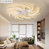 Modern Swirl Flush Mount Lamp - Acrylic Ceiling Fixture With 3/4/5 Lights For White Bedroom