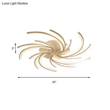 Modern Swirl Flush Mount Lamp - Acrylic Ceiling Fixture With 3/4/5 Lights For White Bedroom