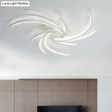 Modern Swirl Flush Mount Lamp - Acrylic Ceiling Fixture With 3/4/5 Lights For White Bedroom