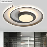 Modern Swirl Led Ceiling Lamp For Energy - Saving Study Room Lighting