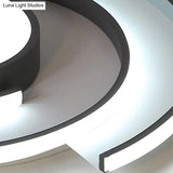 Modern Swirl Led Ceiling Lamp For Energy - Saving Study Room Lighting