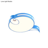 Modern Tadpole Ceiling Light - Acrylic Led Flush Mount In Gray/Blue/Pink