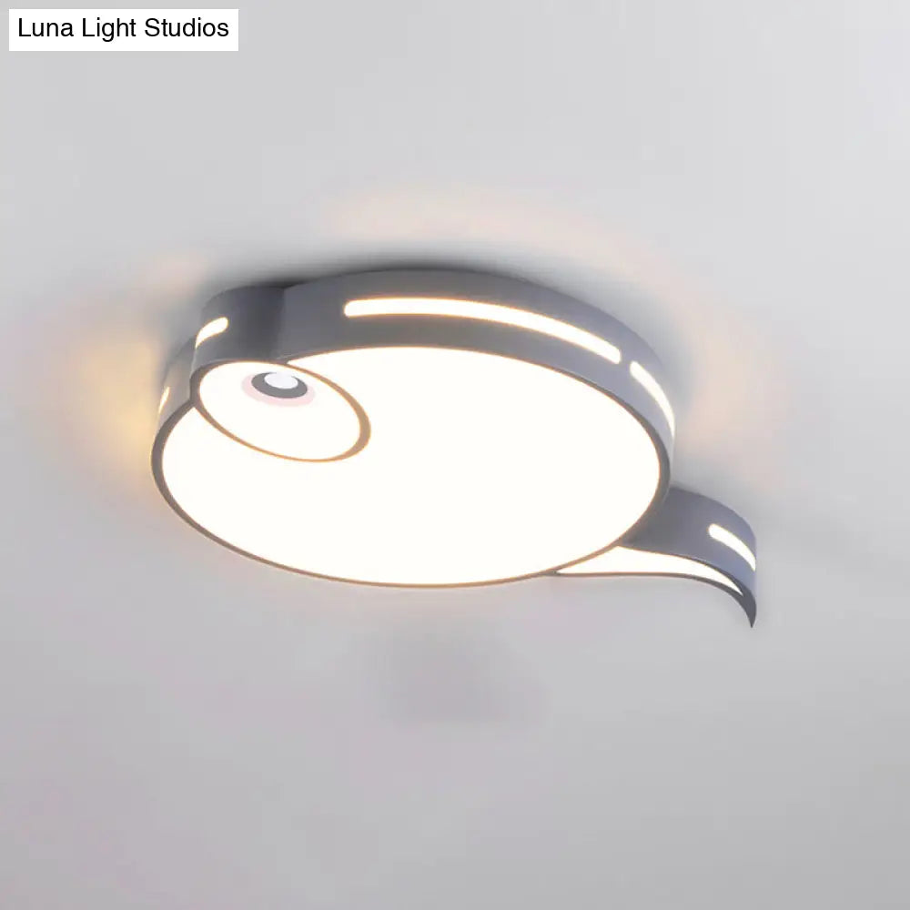 Modern Tadpole Ceiling Light - Acrylic Led Flush Mount In Gray/Blue/Pink