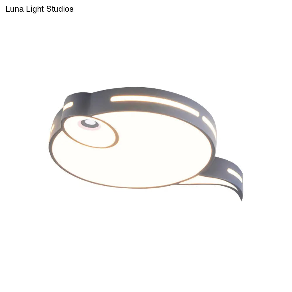 Modern Tadpole Ceiling Light - Acrylic Led Flush Mount In Gray/Blue/Pink