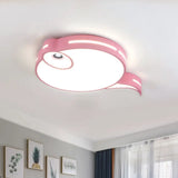 Modern Tadpole Ceiling Light - Acrylic Led Flush Mount In Gray/Blue/Pink Pink