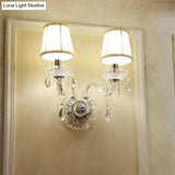 Modern Tapered Sconce Light With 2 Heads - Glass Tube Arm For Bedside Wall Mount