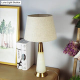 Modern Tapered Task Lighting 1-Light Reading Book Light Sleek Fabric Design With Metal Base