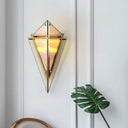 Modern Tapered Wall Sconce With Amber Glass - 2 Heads Living Room Light Fixture