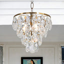 Modern Teardrop Crystal Pendant Light – Round Ceiling Brass For Living Room