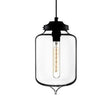 Modern Teardrop Glass Pendant Light With Red/Brown/Blue Hue - 1-Light Hanging Fixture Clear