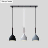 Modern Teardrop Multi Light Pendant - 3-Bulb Down Lighting In Black