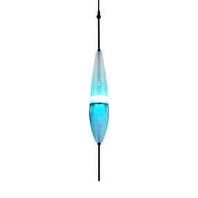 Modern Teardrop Pendant Light In Blue With White/Warm Glass Shade / White C