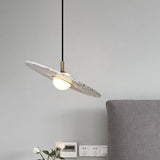 Modern Terrazzo Suspension Light: Round Disc Pendant Lamp For Restaurants - 1-Bulb White/Pink White