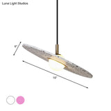 Modern Terrazzo Suspension Light: Round Disc Pendant Lamp For Restaurants - 1-Bulb White/Pink