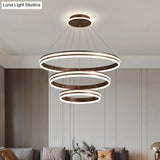 Modern Tiers Led Chandelier: Minimalist Acrylic Parlor Ring Suspension Light