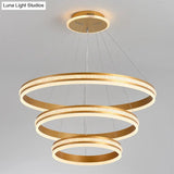 Modern Tiers Led Chandelier: Minimalist Acrylic Parlor Ring Suspension Light
