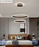 Modern Tiers Led Chandelier: Minimalist Acrylic Parlor Ring Suspension Light
