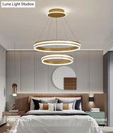 Modern Tiers Led Chandelier: Minimalist Acrylic Parlor Ring Suspension Light