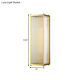 Modern Translucent Crystal Cuboid Wall Sconce Light Gold Surface 12/19.5 Wide