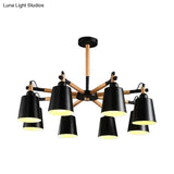 Modern Trapezoid Shade Chandelier - 8 Light Metal Hanging For Living Room