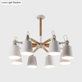 Modern Trapezoid Shade Chandelier - 8 Light Metal Hanging For Living Room