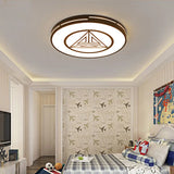 Modern Triangle Acrylic Round Flush Mount Ceiling Light - Black & White