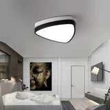 Modern Triangle Ceiling Lights In White And Black - 15/19/23 Sizes Iron Acrylic Fixture With