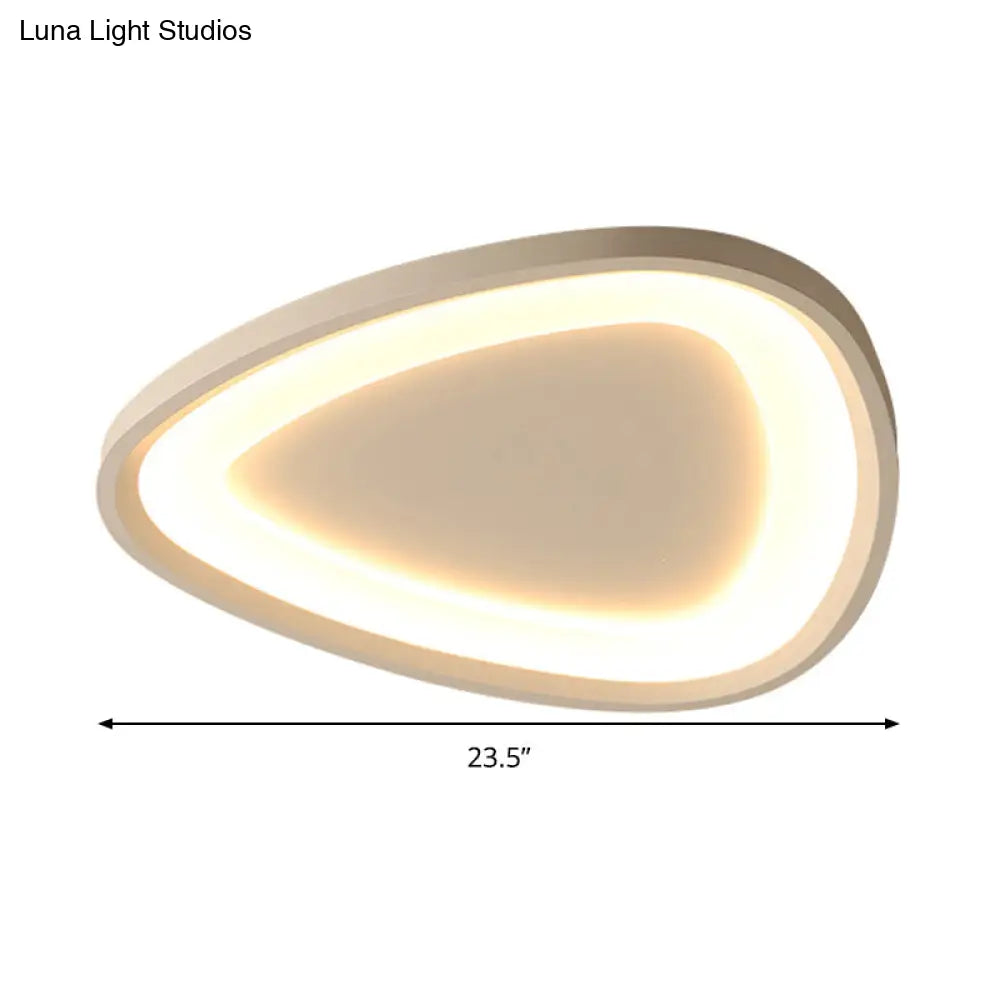 Modern Triangle Ceiling Mount Light - 18’/23.5’ W Stylish Metal Led Flush Lighting Warm/White