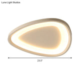 Modern Triangle Ceiling Mount Light - 18’/23.5’ W Stylish Metal Led Flush Lighting Warm/White