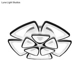 Modern Triangle Flower Acrylic Semi Flush Mount Ceiling Lamp - Minimalist Style (5/12/18 Heads) In