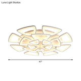 Modern Triangle Flower Acrylic Semi Flush Mount Ceiling Lamp - Minimalist Style (5/12/18 Heads) In