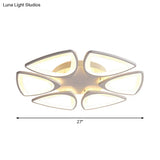 Modern Triangle Flower Acrylic Semi Flush Mount Ceiling Lamp - Minimalist Style (5/12/18 Heads) In
