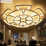 Modern Triangle Flower Acrylic Semi Flush Mount Ceiling Lamp - Minimalist Style (5/12/18 Heads) In