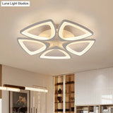 Modern Triangle Flower Acrylic Semi Flush Mount Ceiling Lamp - Minimalist Style (5/12/18 Heads) In