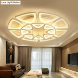 Modern Triangle Flower Acrylic Semi Flush Mount Ceiling Lamp - Minimalist Style (5/12/18 Heads) In