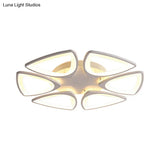 Modern Triangle Flower Acrylic Semi Flush Mount Ceiling Lamp - Minimalist Style (5/12/18 Heads) In