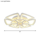 Modern Triangle Flower Acrylic Semi Flush Mount Ceiling Lamp - Minimalist Style (5/12/18 Heads) In