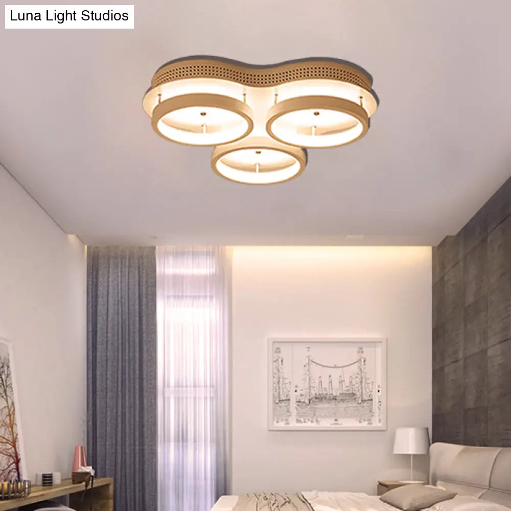 Modern Triangular Flush Led Ceiling Light With Warm/White Acrylic Lighting