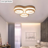 Modern Triangular Flush Led Ceiling Light With Warm/White Acrylic Lighting