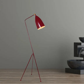Modern Tripod Floor Lamp With Bell Shade - Metallic Design 1 Light Black/White Perfect For Bedroom