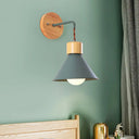 Modern Trumpet Metal Wall Sconce With 1 Head - Grey/White/Pink Light Fixture For Bedside Green