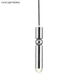 Modern Tube Hanging Light - Metal Black/White/Brass Led Suspension Pendant In Warm Ideal For Dining