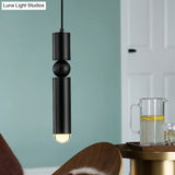 Modern Tube Hanging Light - Metal Black/White/Brass Led Suspension Pendant In Warm Ideal For Dining