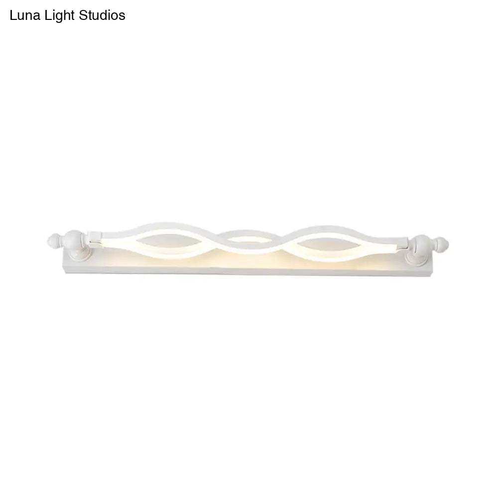 Modern Twist Acrylic 1-Light Led Vanity Sconce - Warm/White/Natural Light 20.5/24 Wide